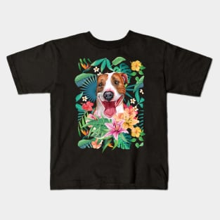 Tropical Red Pit Bull Pitbull 3 Kids T-Shirt